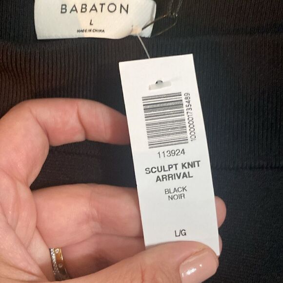 NWT Aritzia Babaton Sculpt Knit Arrival Midi Mermaid Black Skirt - Picture 4 of 6